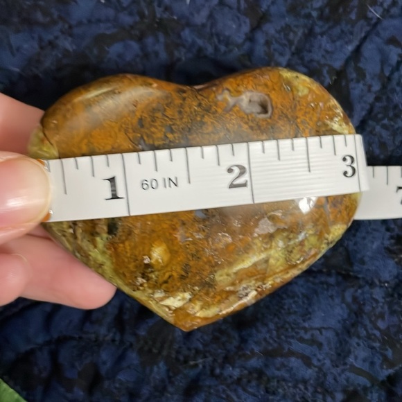 Green opal heart with druzy pocket - Picture 3 of 5